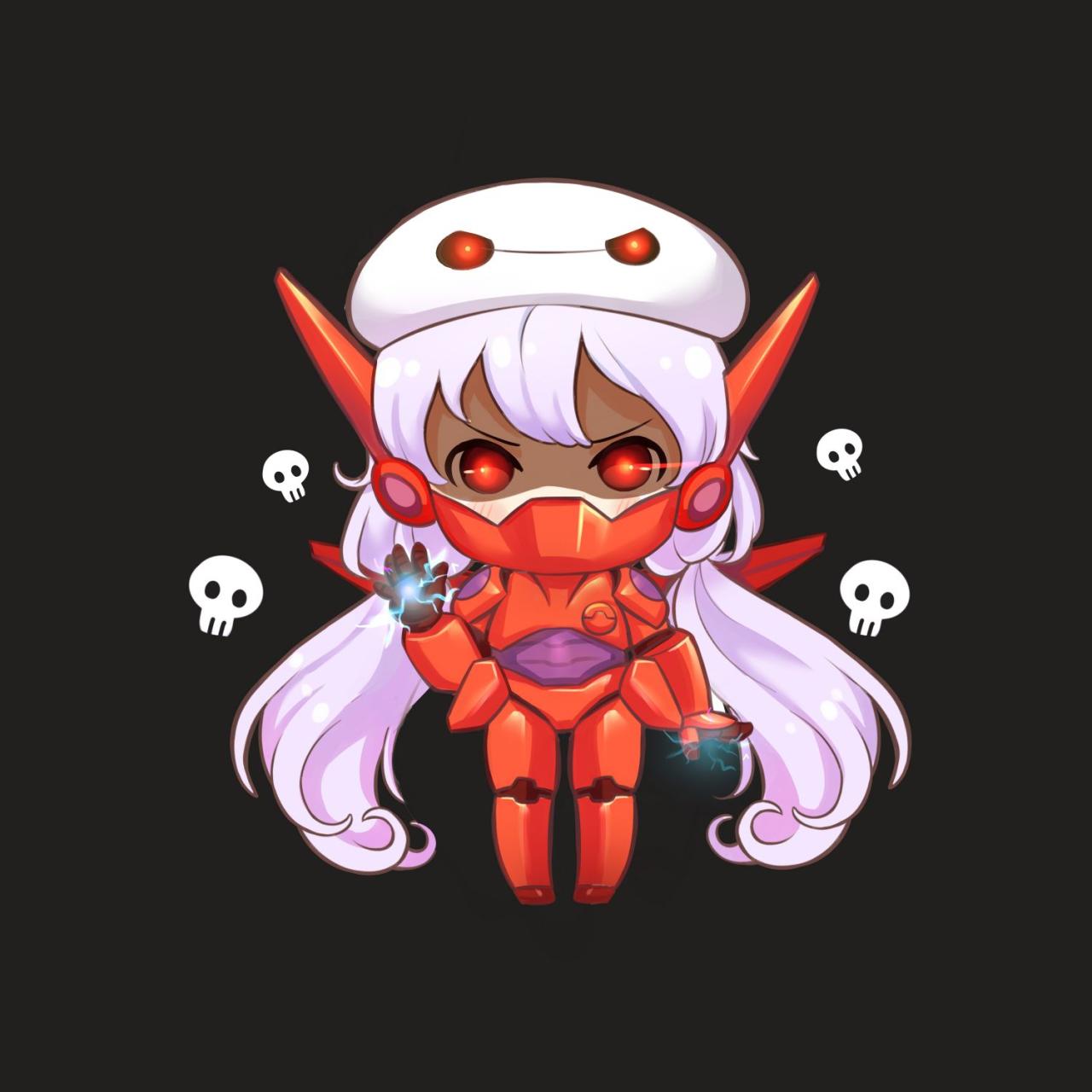 黑化的双马尾萌娘大白头像