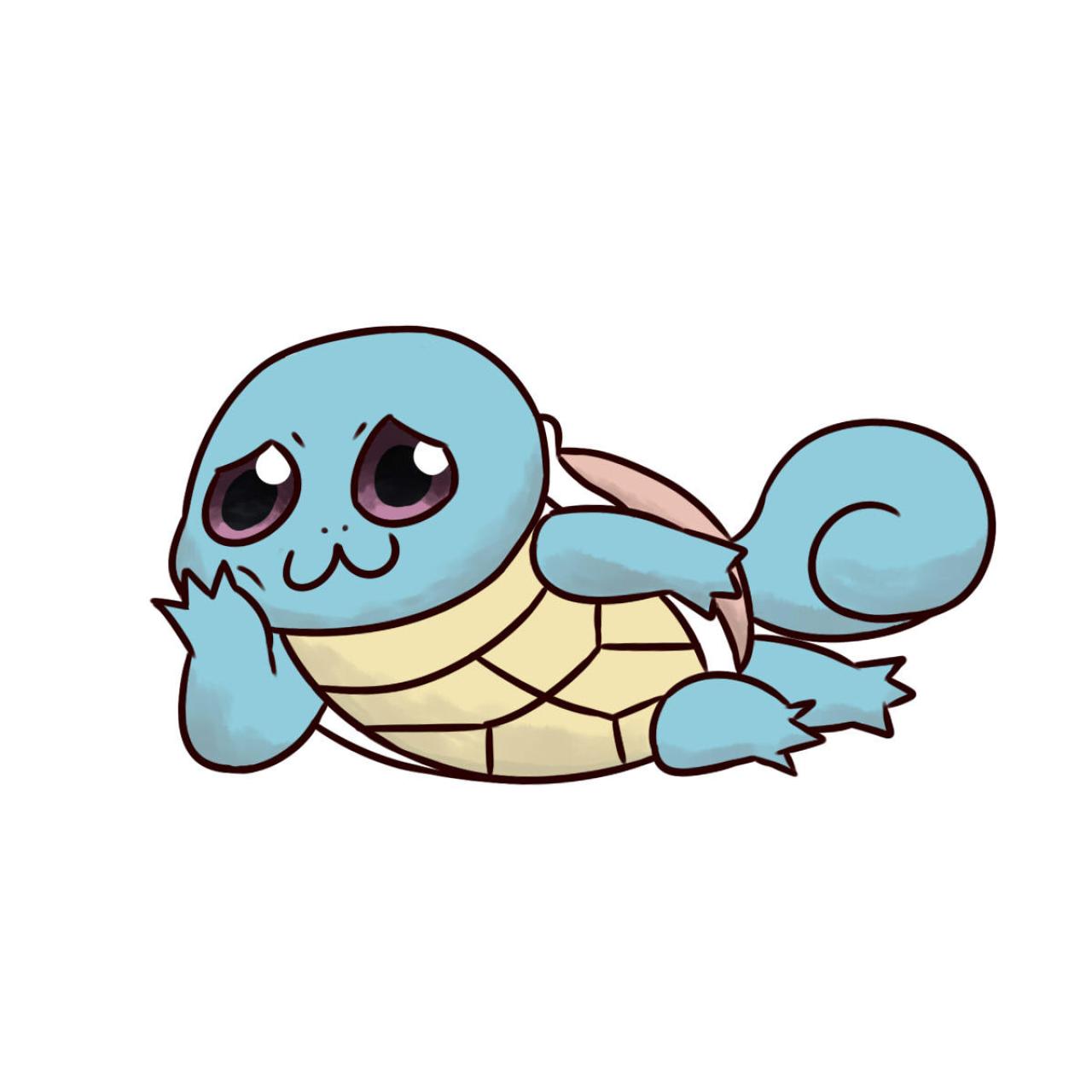 懒懒哒嘟嘴卖萌的杰尼龟头像