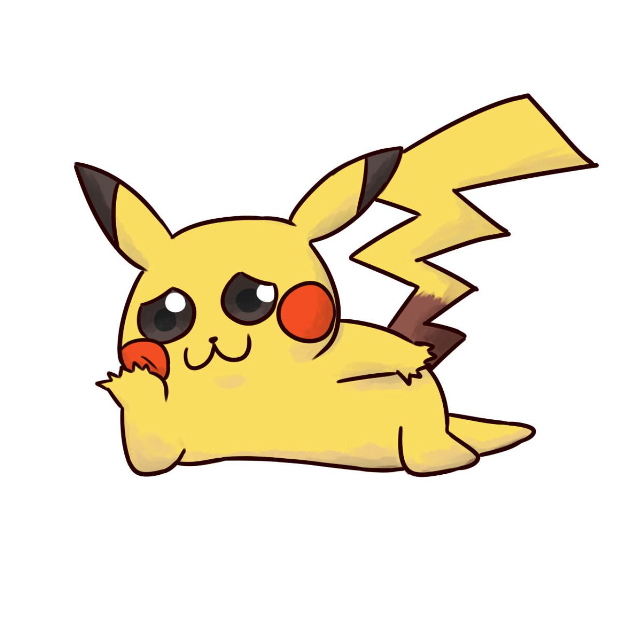 懒懒哒嘟嘴卖萌的皮卡丘头像