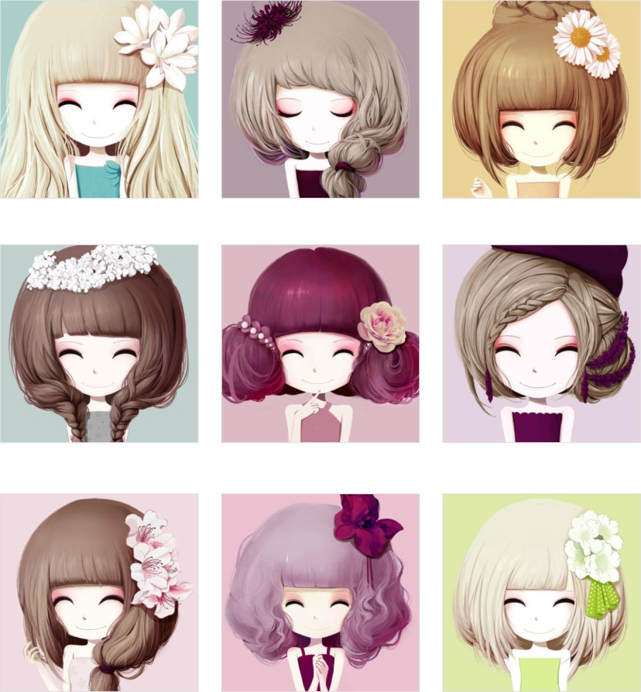 花花姑娘鲜花拟人女孩头像 预览图