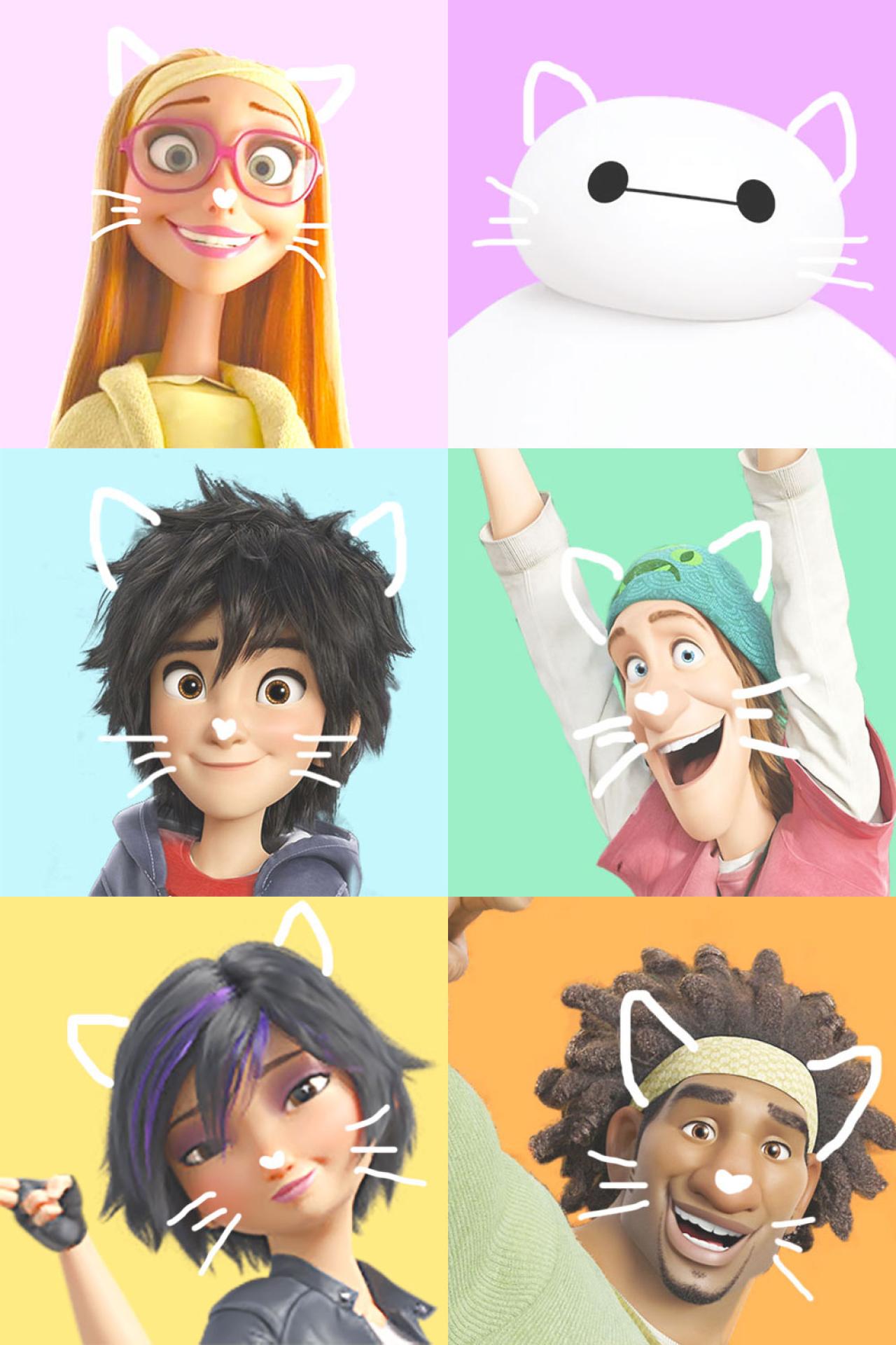 超能陆战队大白小宏等猫耳头像 预览图