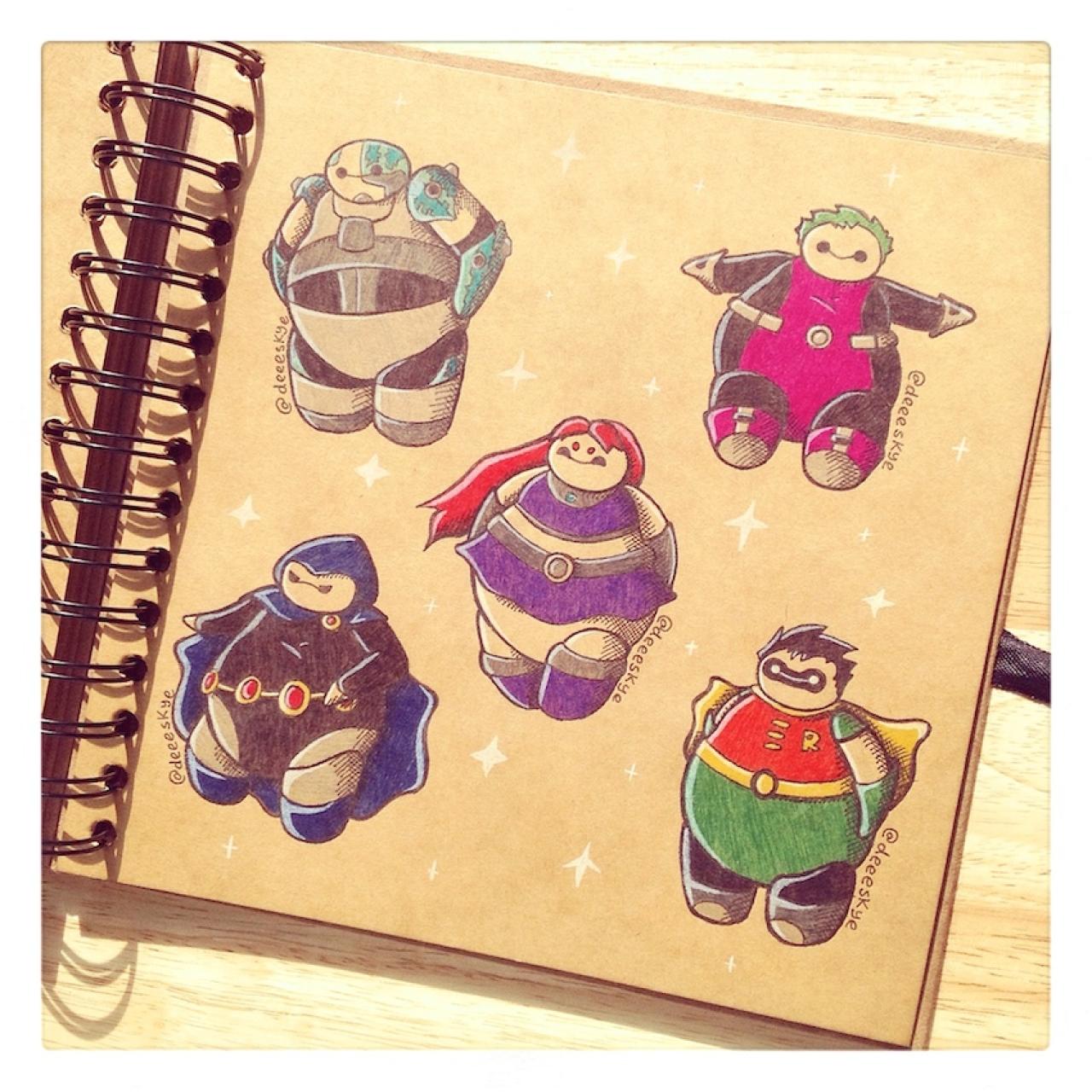 《少年泰坦》中维克多·史东、加菲·马克·罗根、寇莉安、瑞雯·瑞秋·罗斯和迪克·格雷森版大白头像