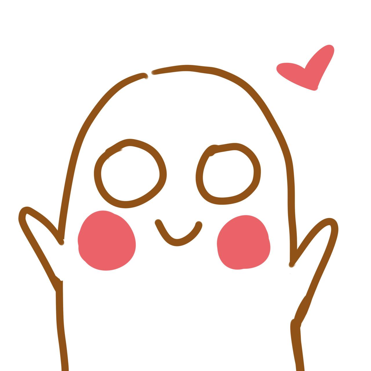 拇指小人张开双手伸爪卖萌表情