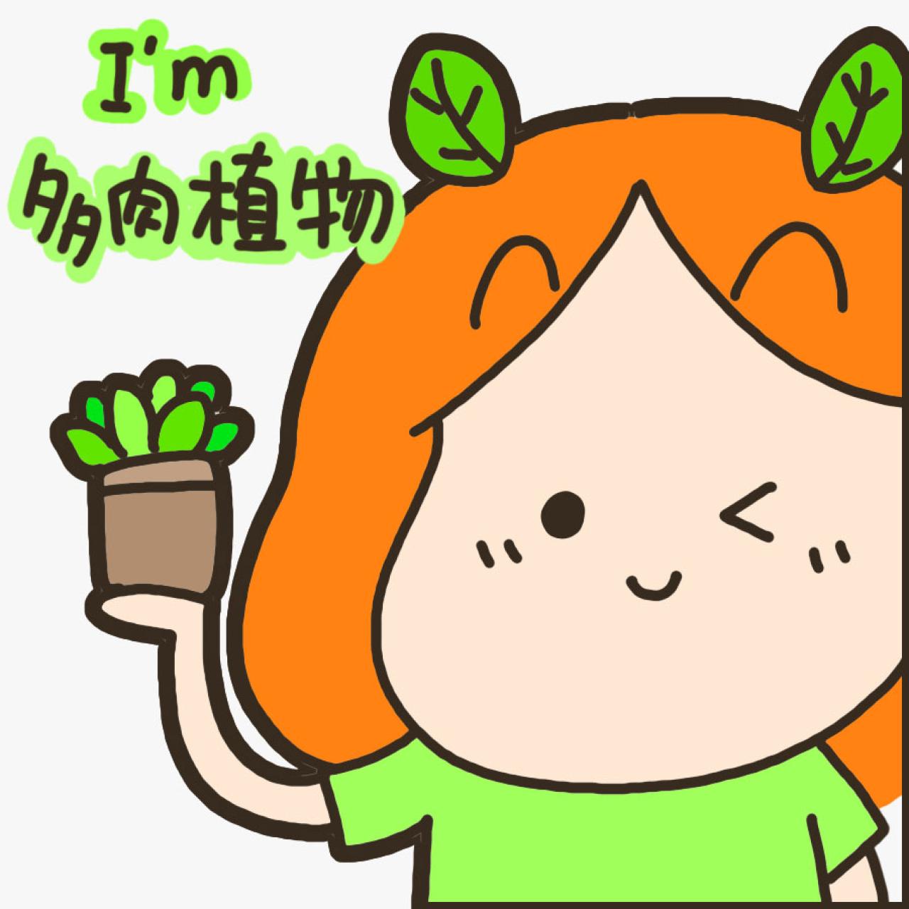 眨眼卖萌的丁小点表情：我是多肉植物