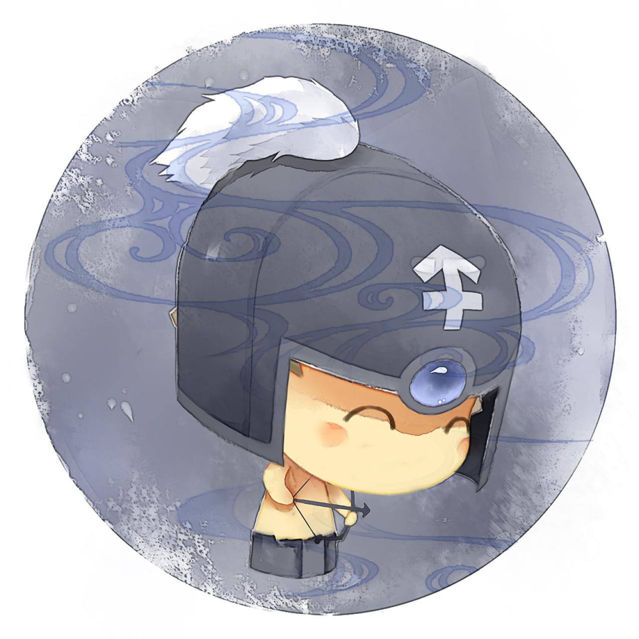 脸朝右下的射手座男生圆头像