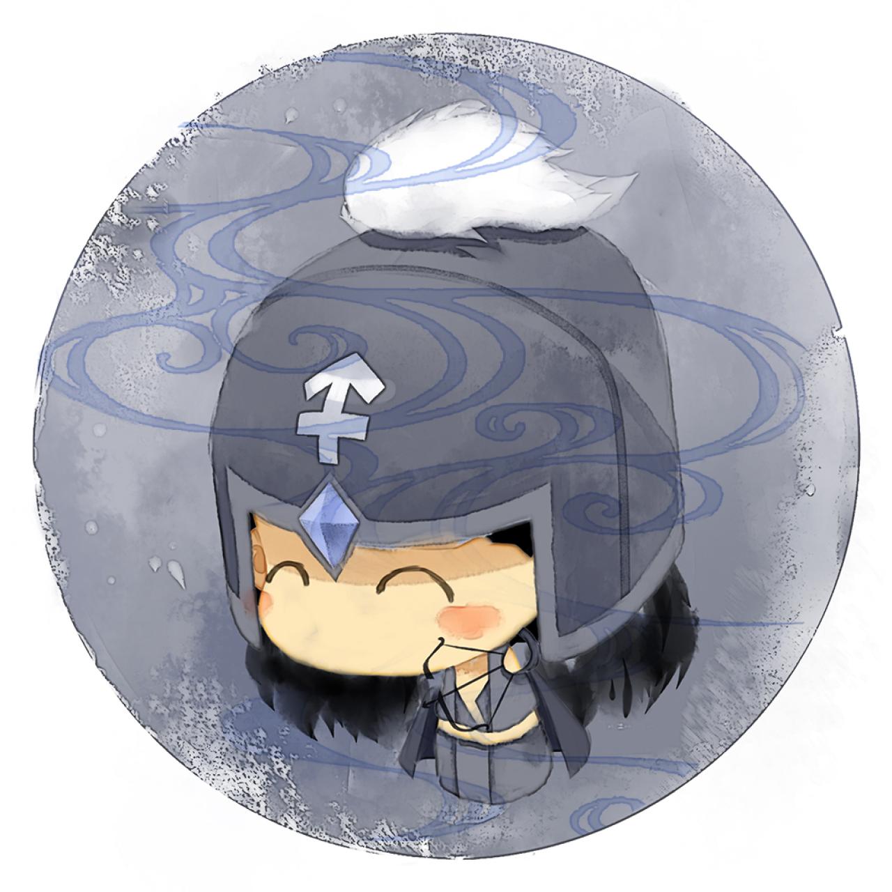 脸朝左下的射手座女生圆头像