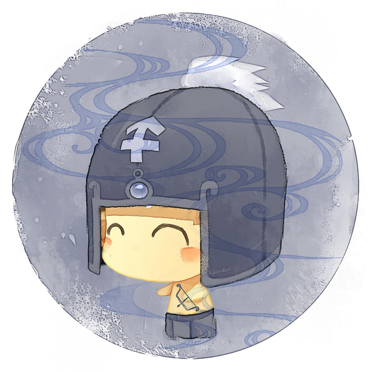 脸朝左的射手座女生圆头像