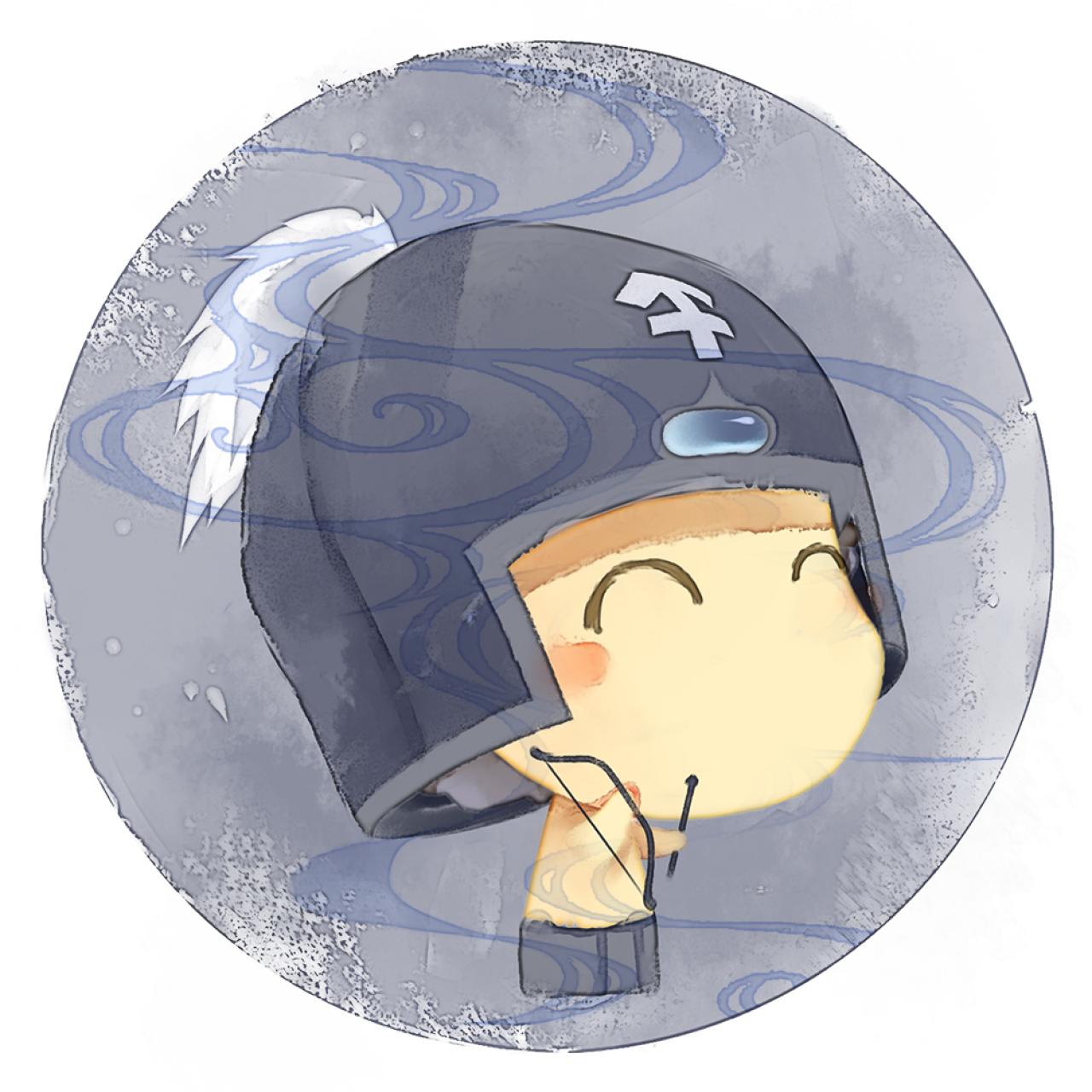 脸朝右上的射手座男生圆头像