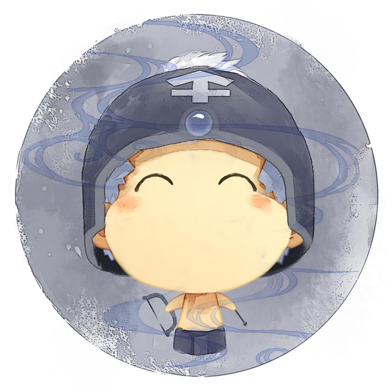 脸朝上的射手座男生圆头像