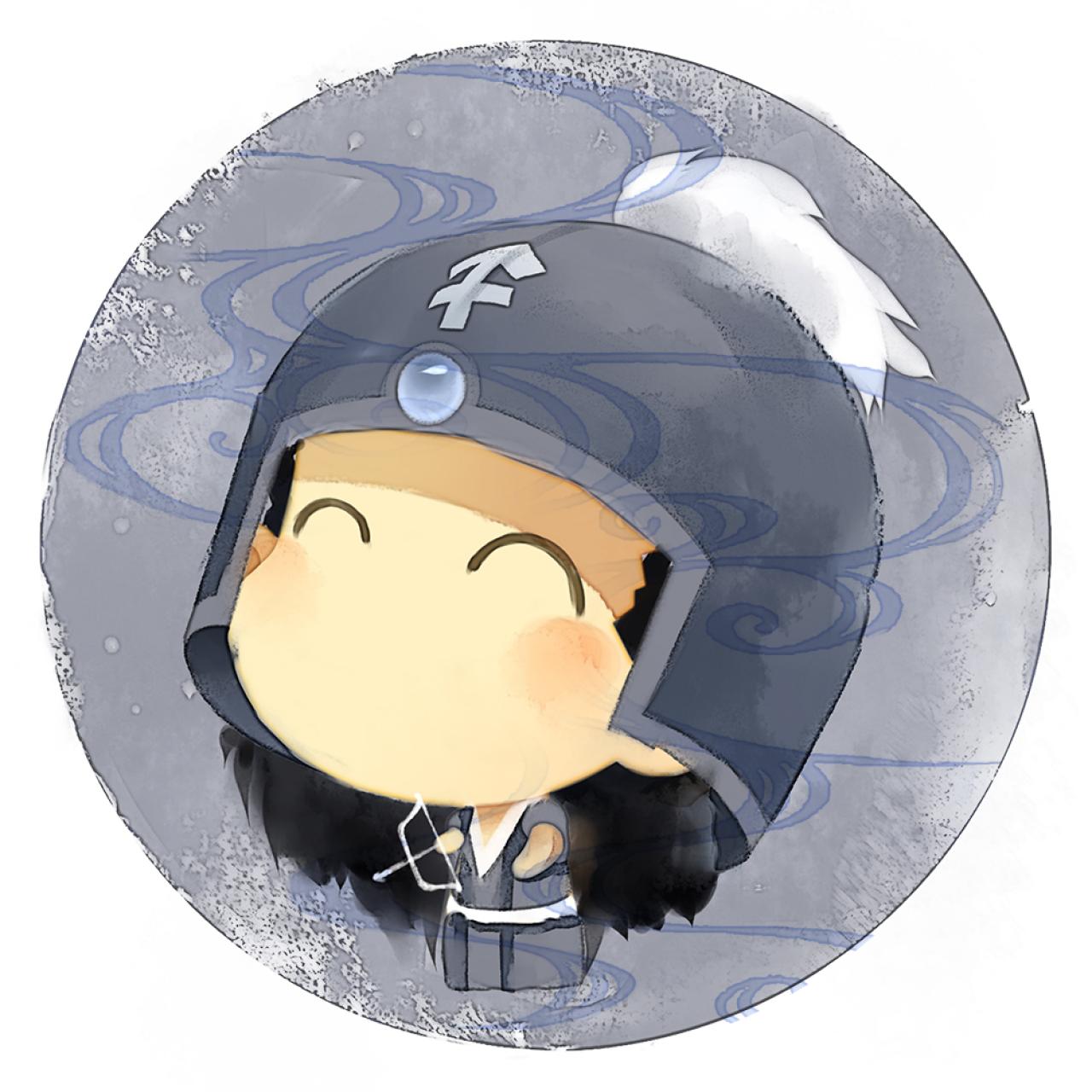 脸朝左上的射手座女生圆头像