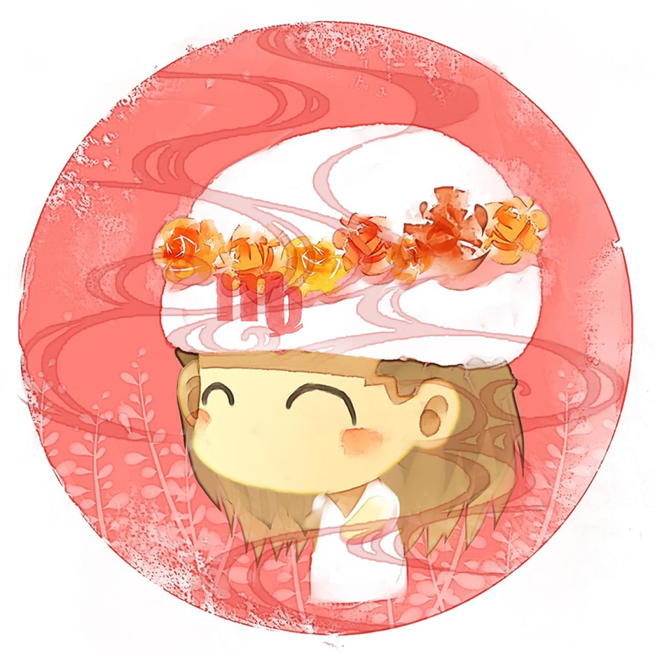 脸朝左的处女座女生圆头像