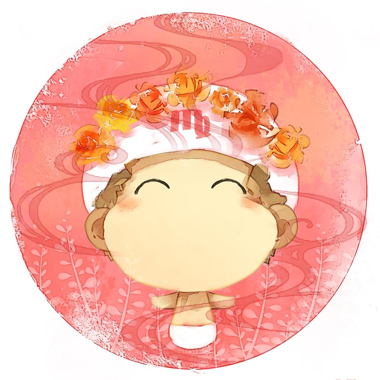 脸朝上的处女座男生圆头像