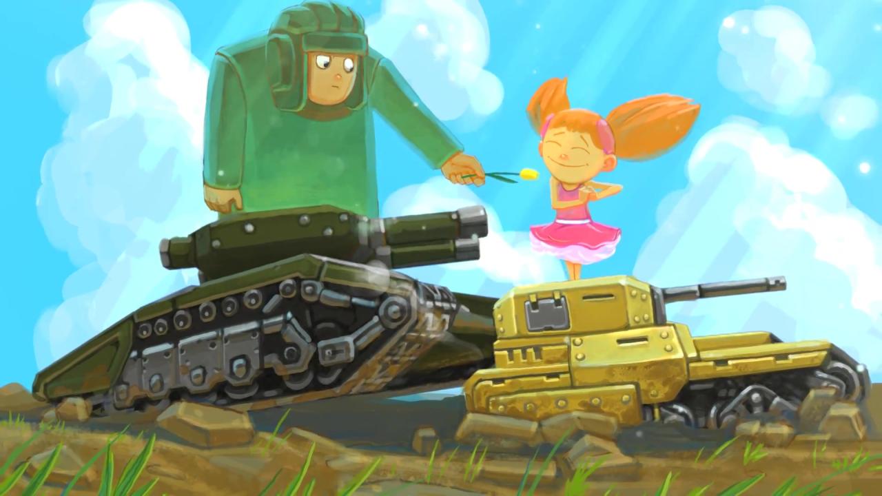 开着泰坦离子坦克的胖男孩送花给开着黄蜂轰天的女孩的3D坦克壁纸