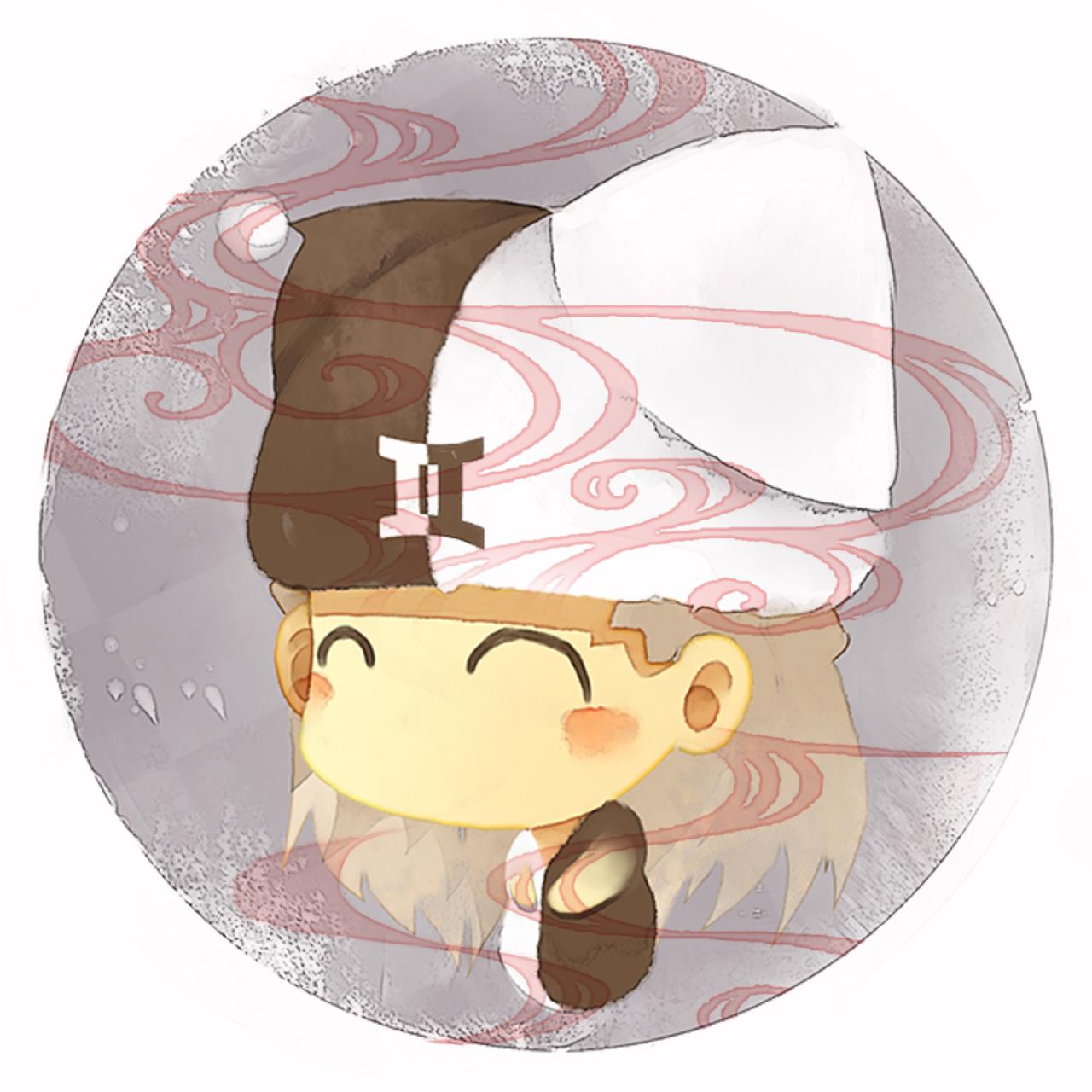 脸朝左的双子座女生圆头像