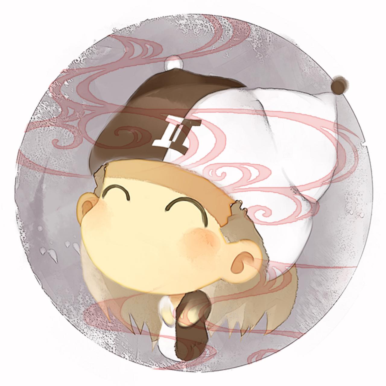 脸朝左上的双子座女生圆头像