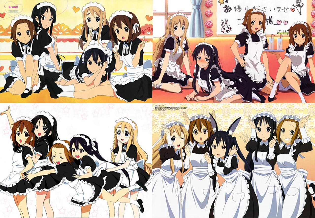 轻音少女K-ON全员女仆装壁纸 预览图