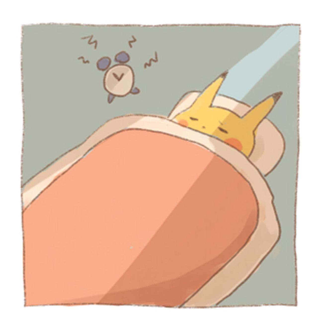 躺在被窝里睡觉的皮卡丘头像