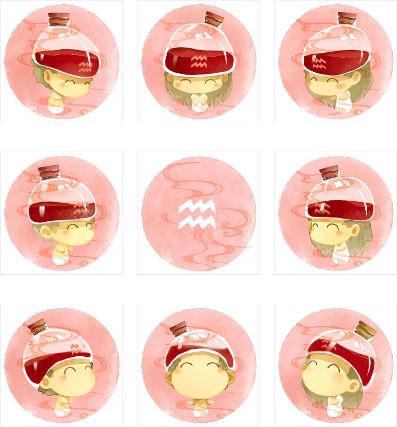 梁阿渣水瓶座星座情侣头像 预览图