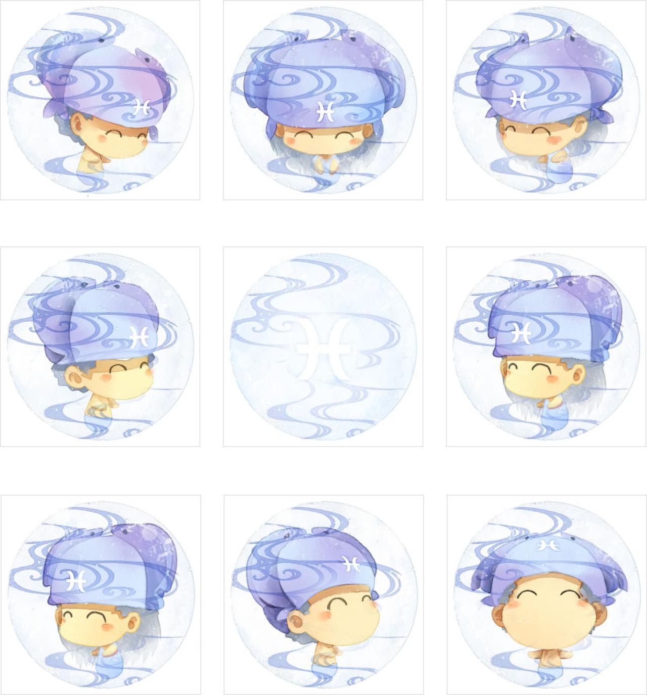 梁阿渣双鱼座星座情侣头像 预览图