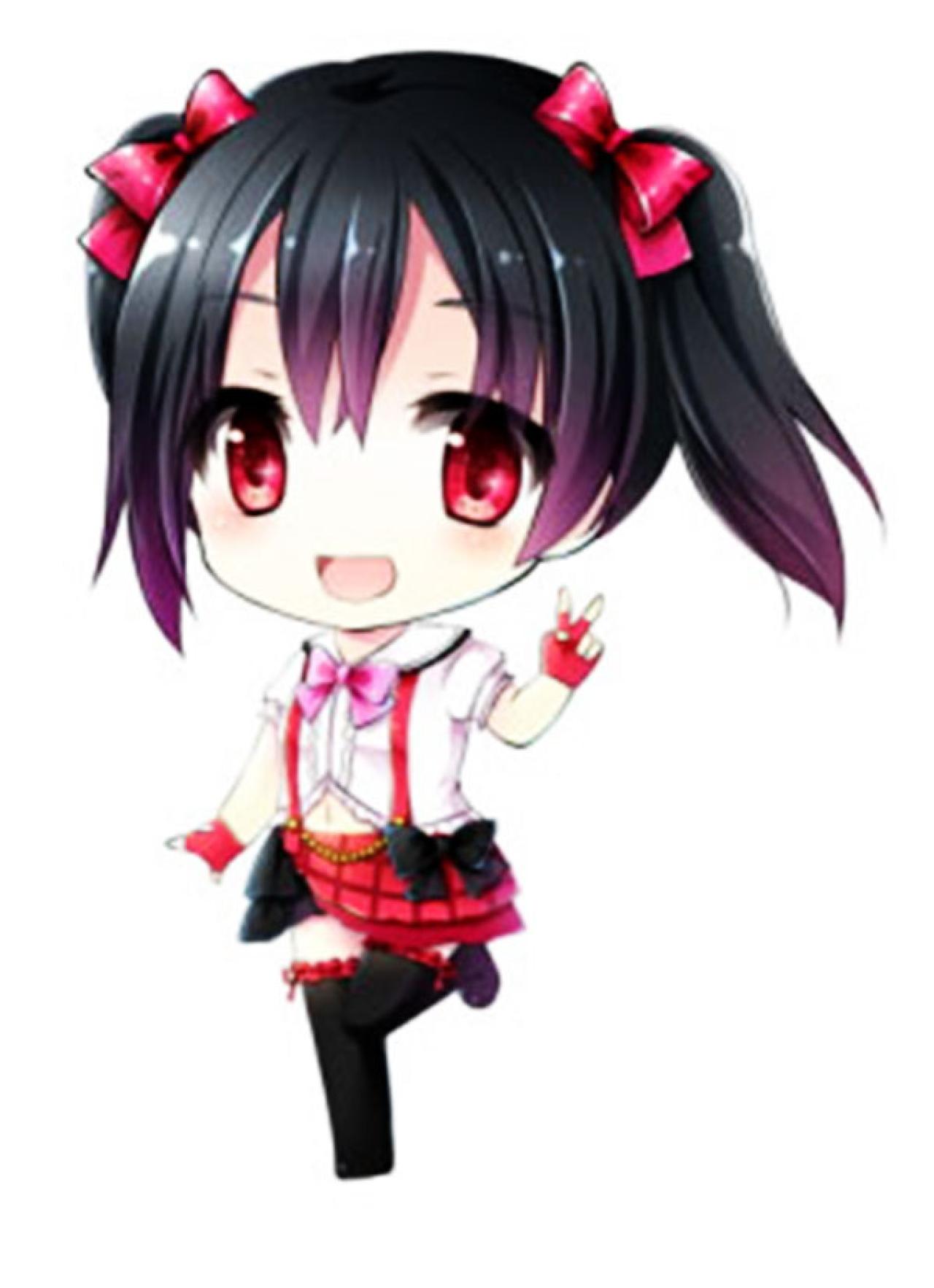 穿着红短裙演出服作剪刀手卖萌的LoveLive!矢泽妮可头像