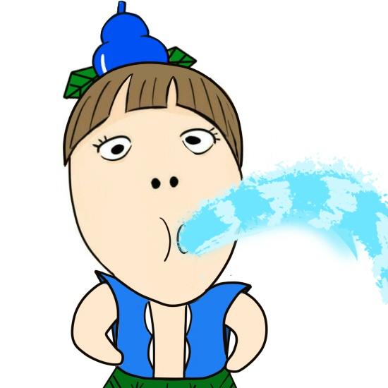 小明明扮葫芦兄弟五娃头像：吐水