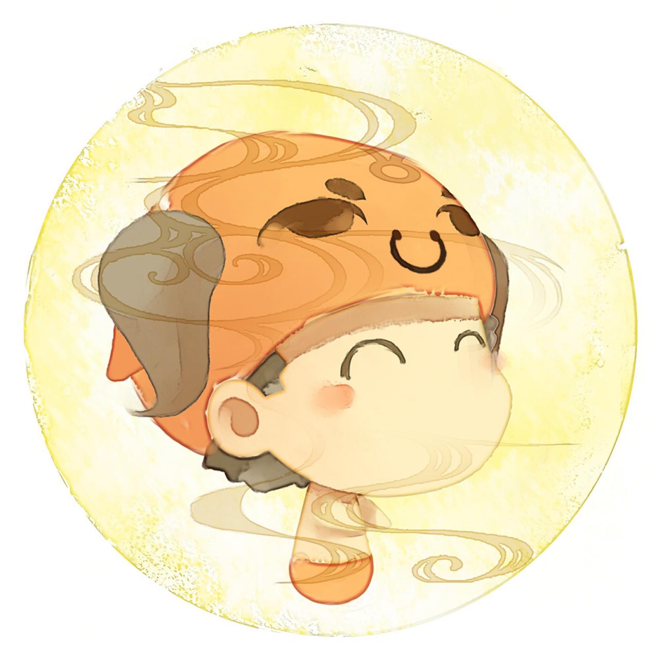 脸朝右上金牛座男生圆头像