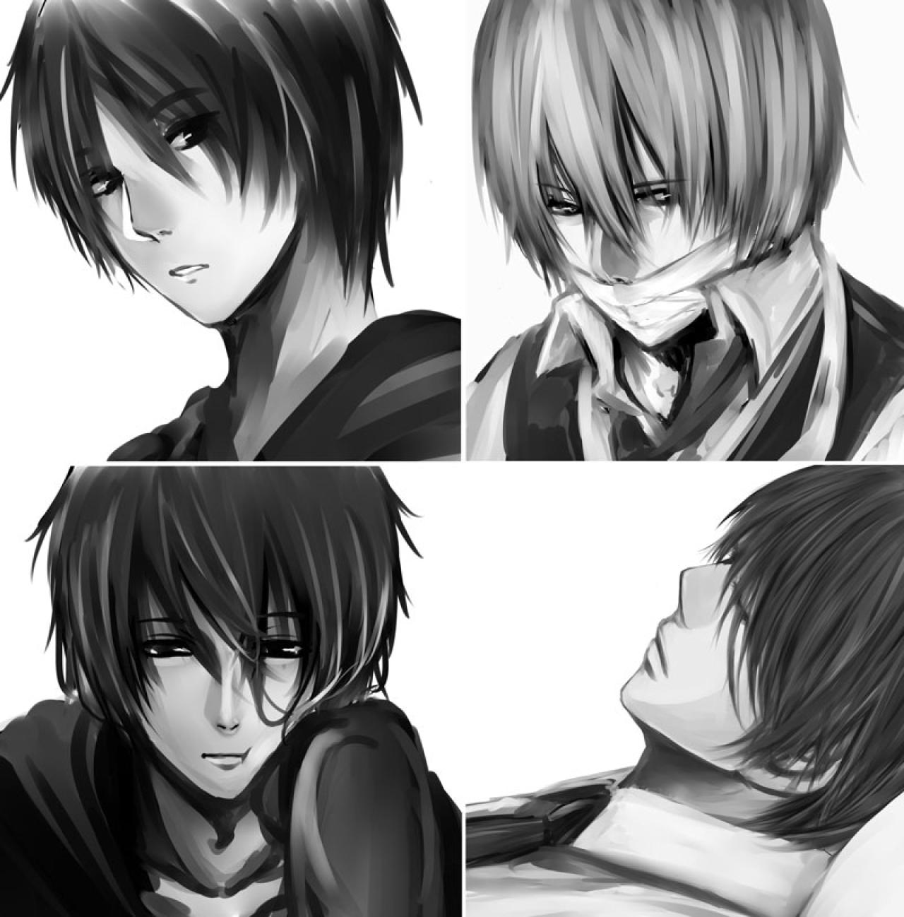 瀬戸内黑白长发男生头像 预览图