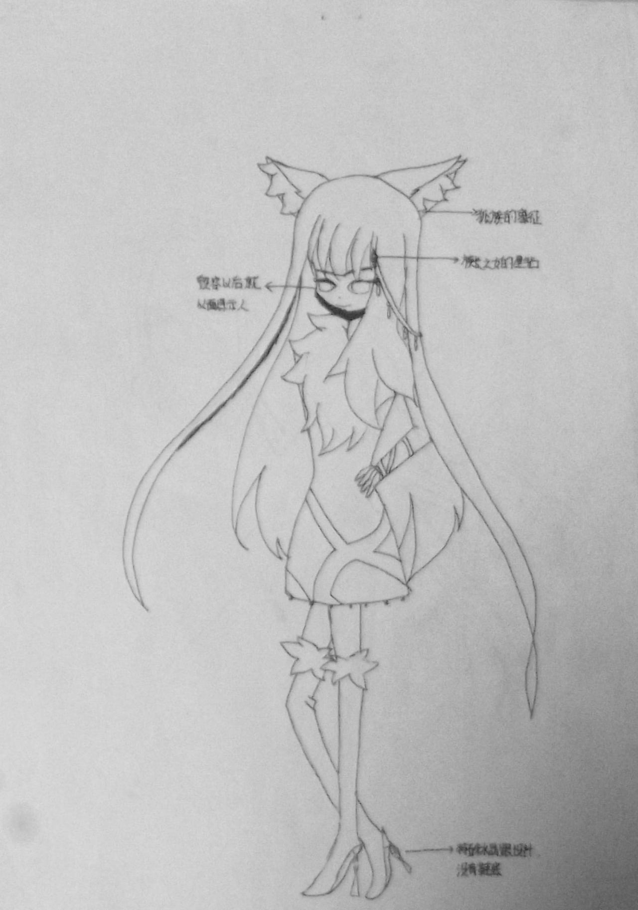 女孩 线稿 原佳仪画