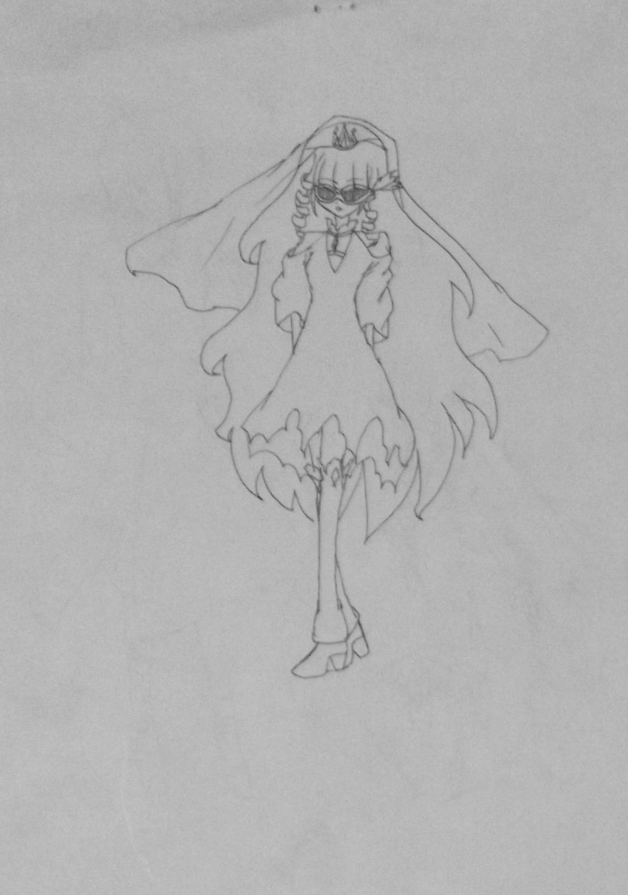 女孩 线稿 原佳仪画