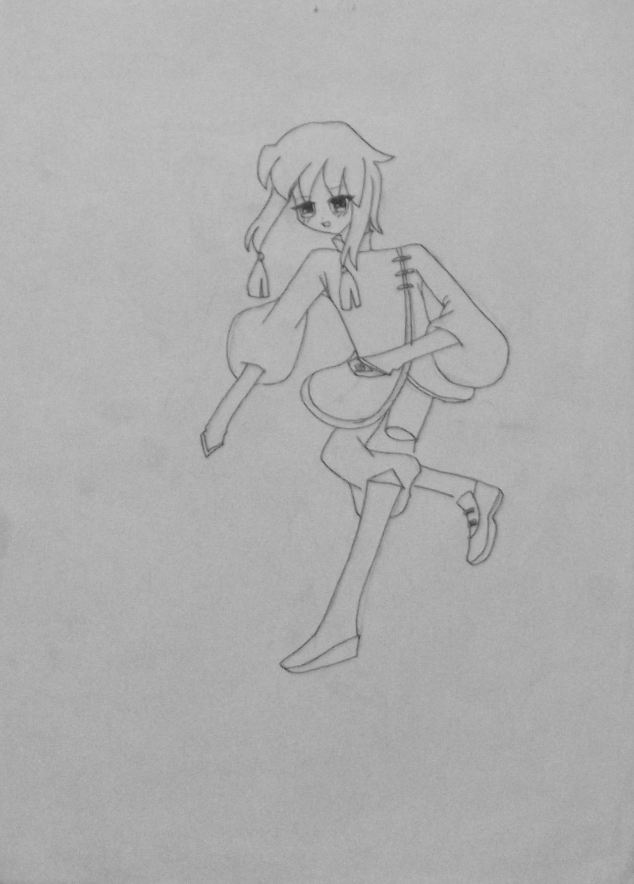 男孩 线稿 原佳仪画