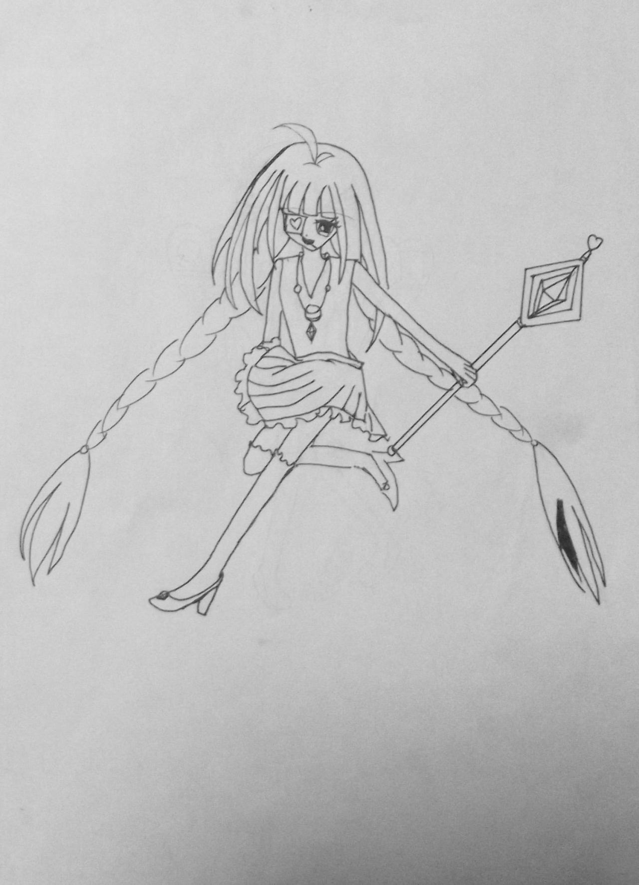 女孩 线稿 原佳仪画