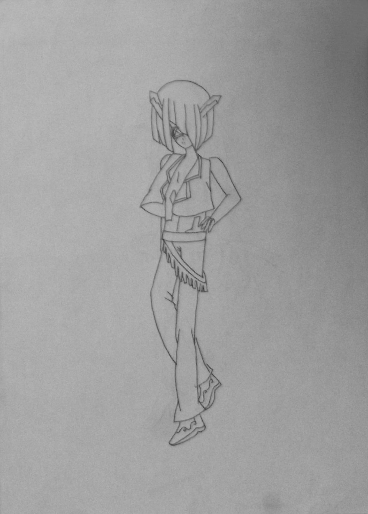 男孩 线稿 原佳仪画