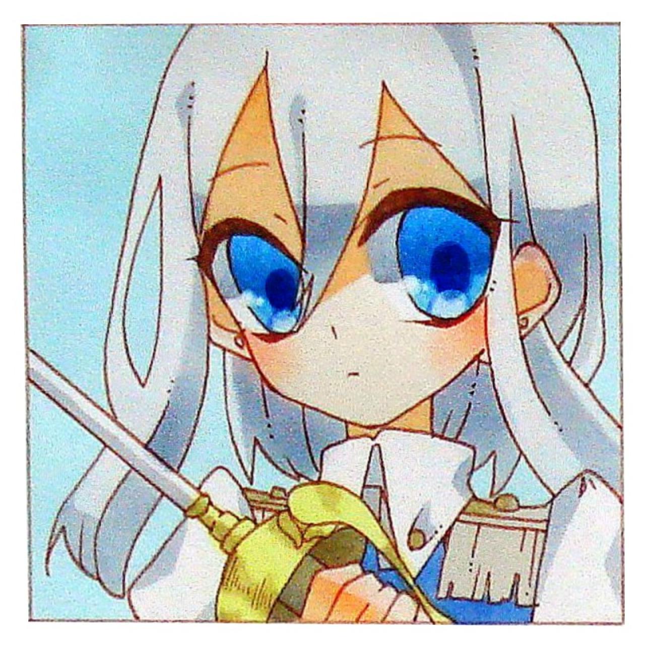 持剑穿着礼服的手绘女孩头像