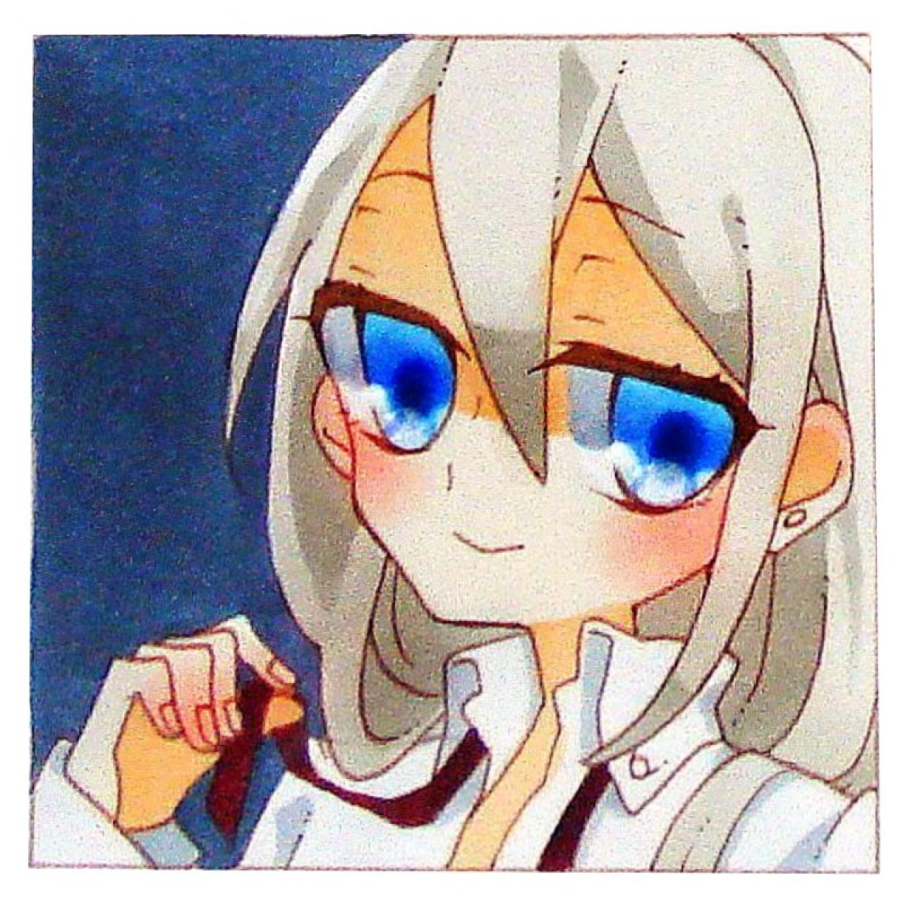 解开领带穿着白衬衫的手绘女孩头像