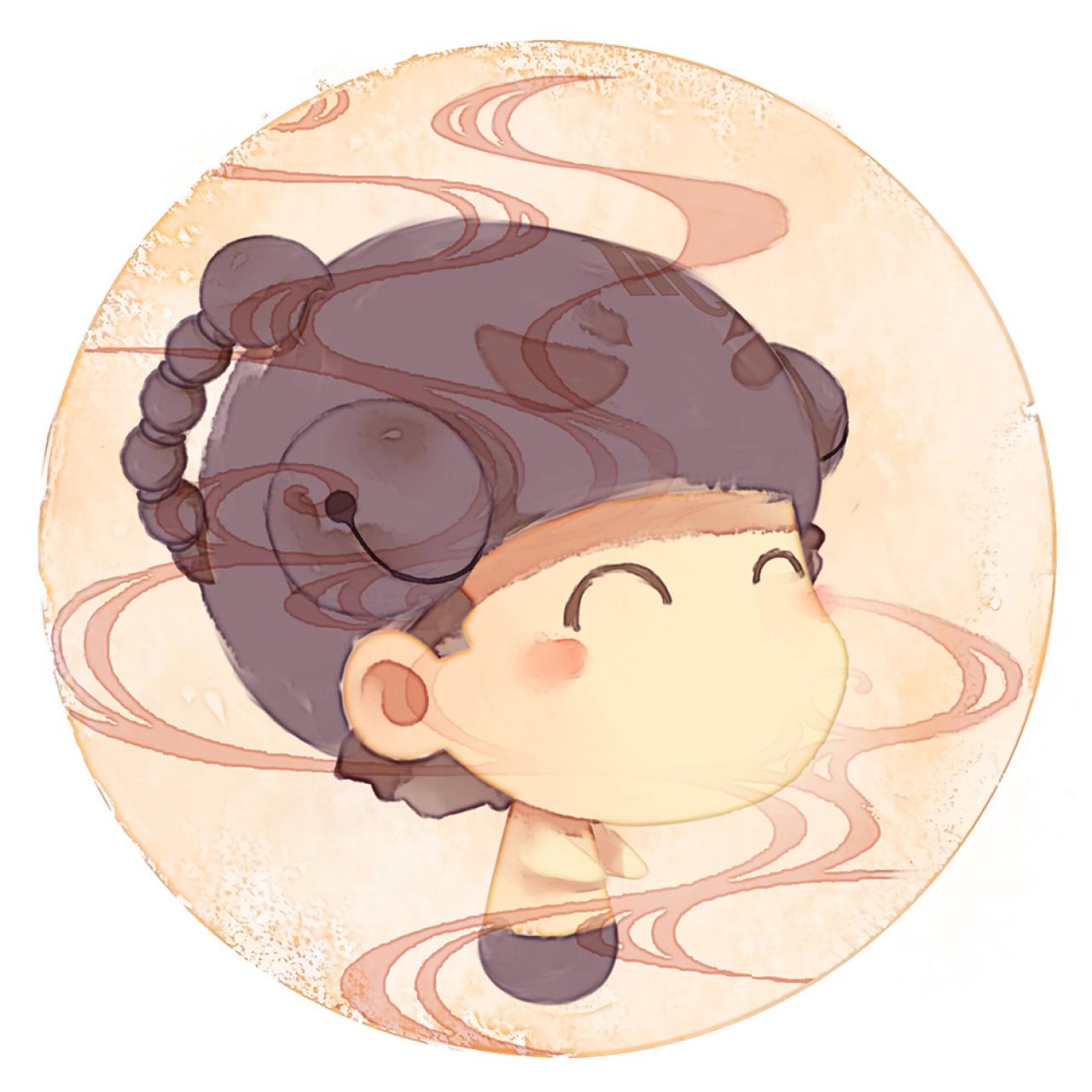 脸朝右上天蝎座男生圆头像