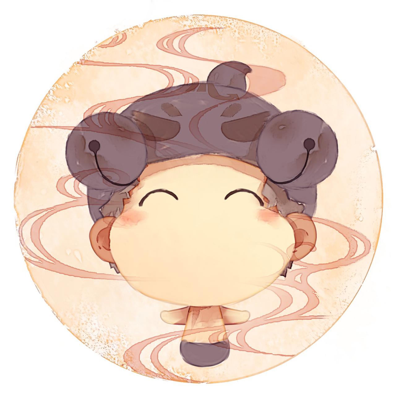 脸朝上的天蝎座男生圆头像