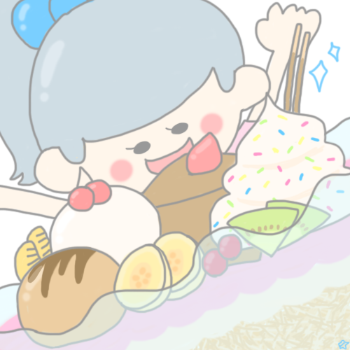 面对甜食和咖喱饭兴奋表情的吃货女孩头像