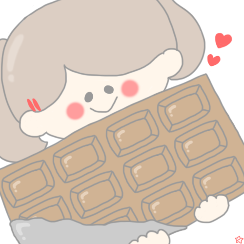 抱着巧克力的吃货女孩头像