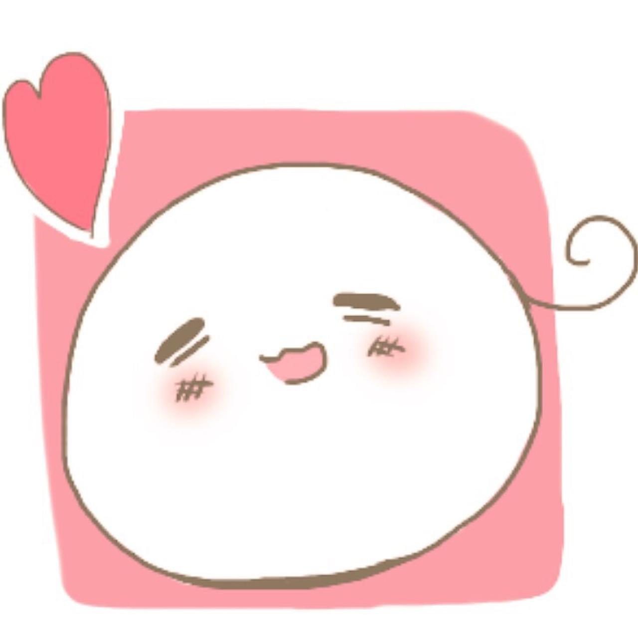 粉色背景桃心年糕头像