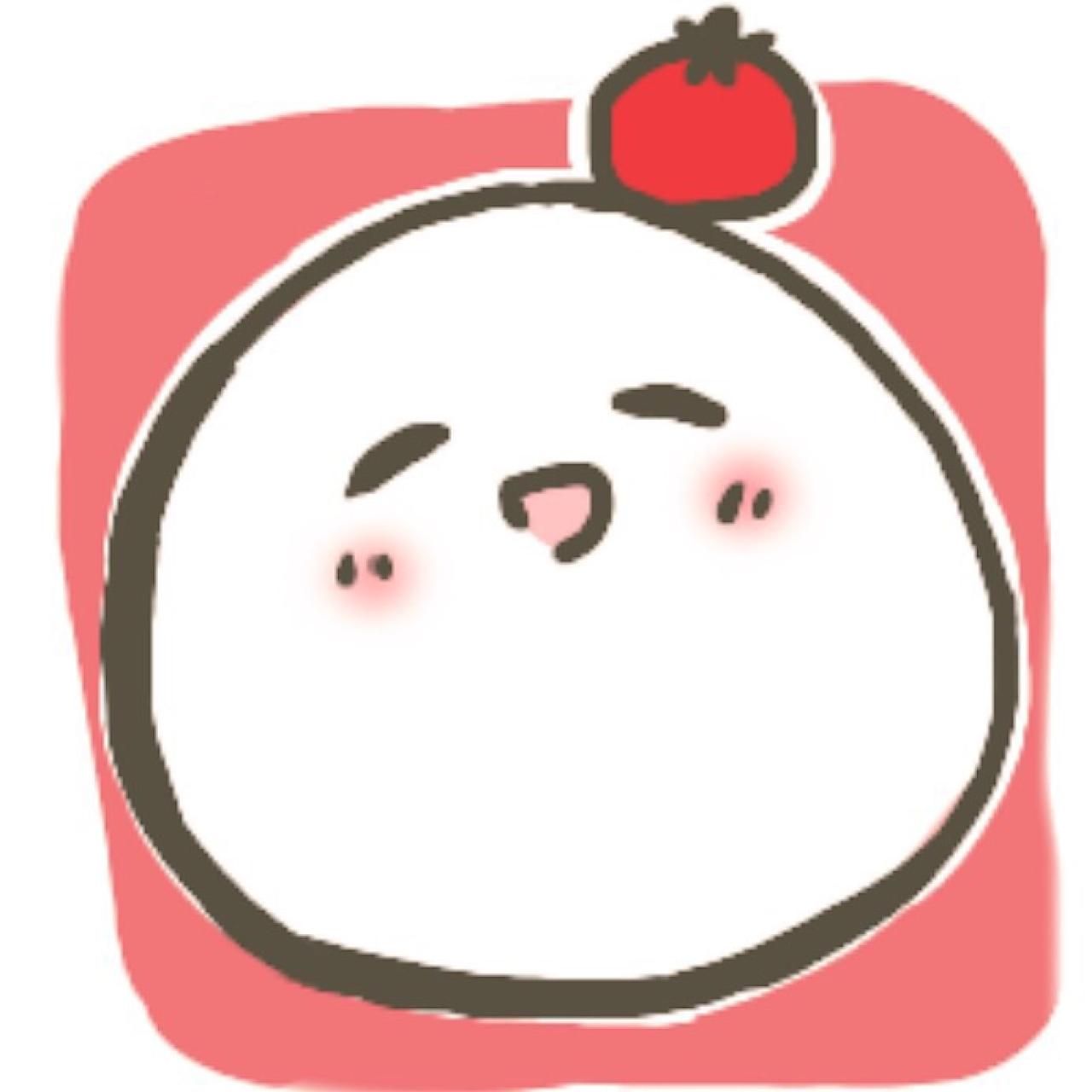 粉色背景草莓年糕头像