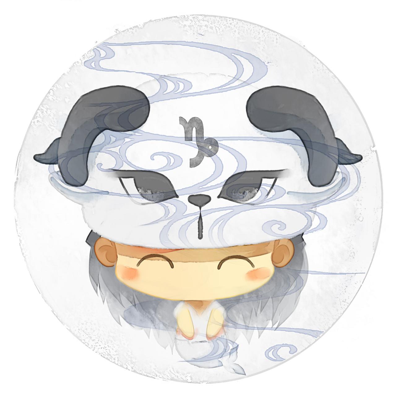 脸朝前方的摩羯座女生圆头像