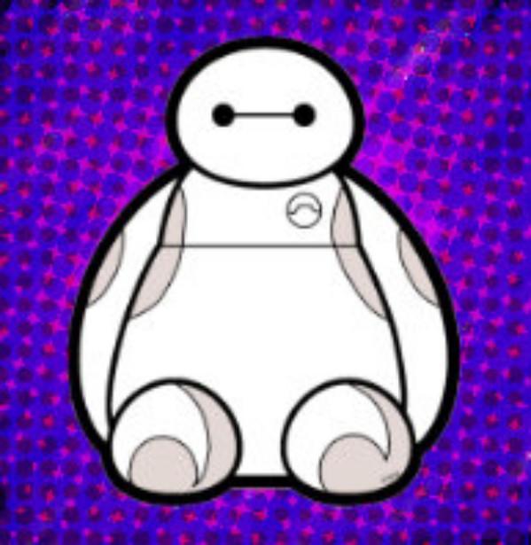 正面而坐的Q版大白头像