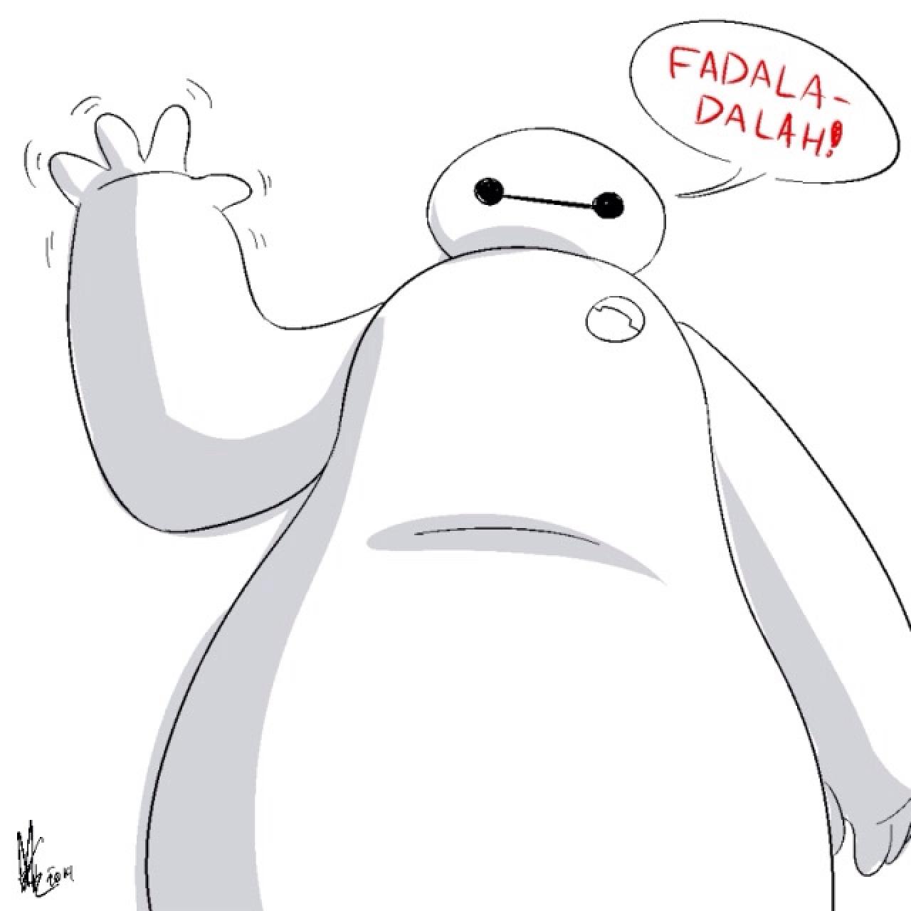 摇手指的大白头像：吧啦啦啦啦，Balalalala