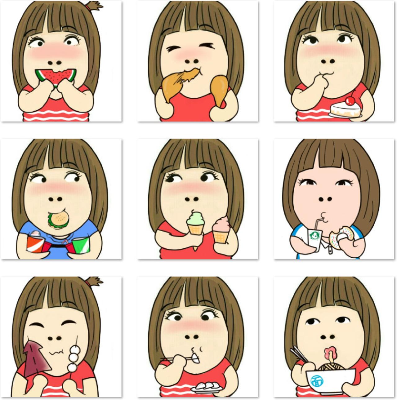 小明明女孩吃货头像 预览图