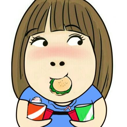 小明明叼着汉堡包，抱着可乐的吃货头像