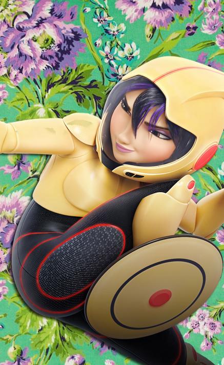 鲜花版超能陆战队神行御姐手机壁纸