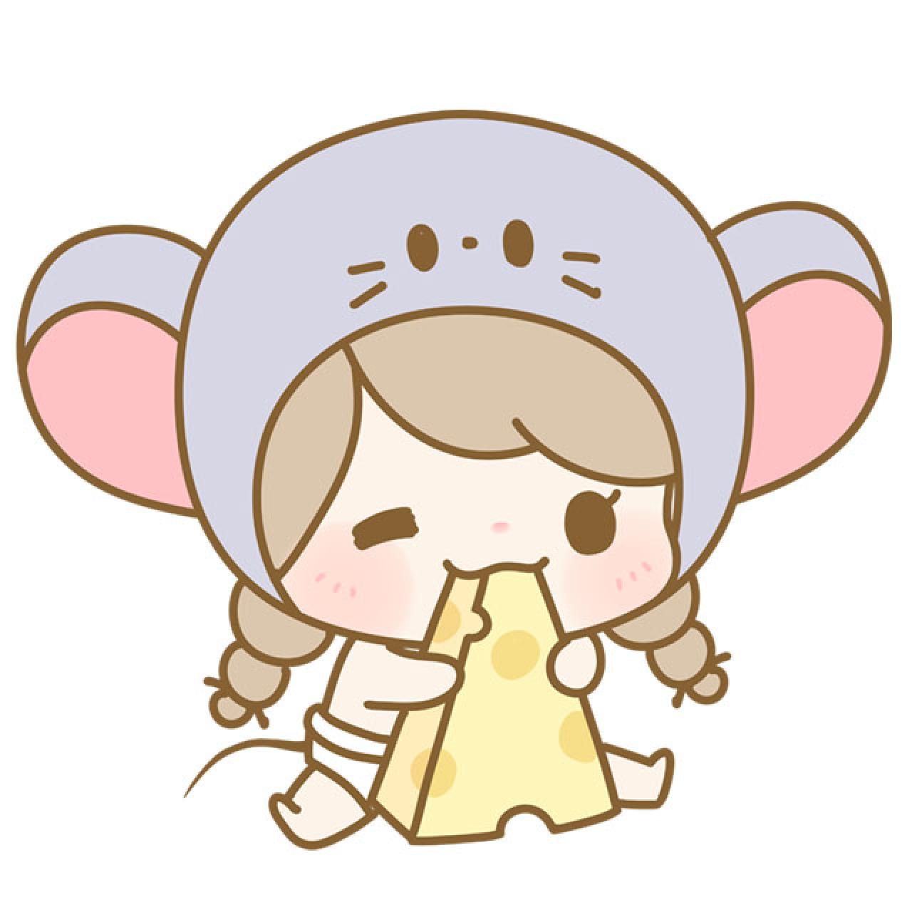 咬着奶酪的大耳朵小老鼠丢丢头像