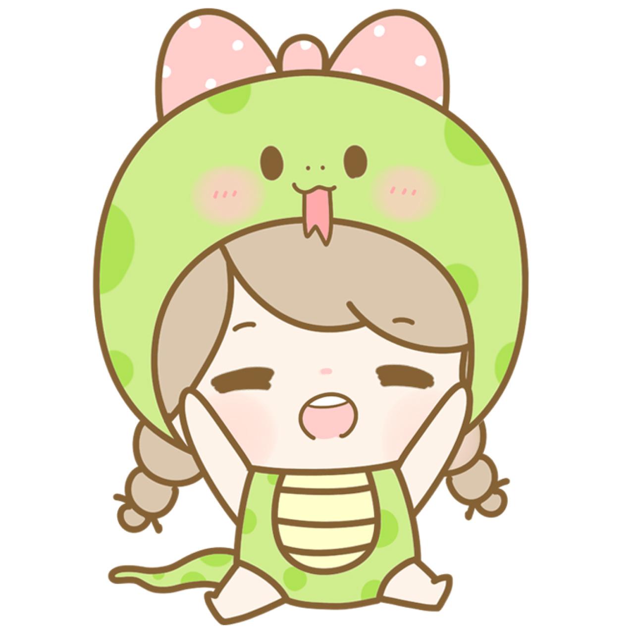 举起双手吐舌卖萌的小蛇丢丢头像