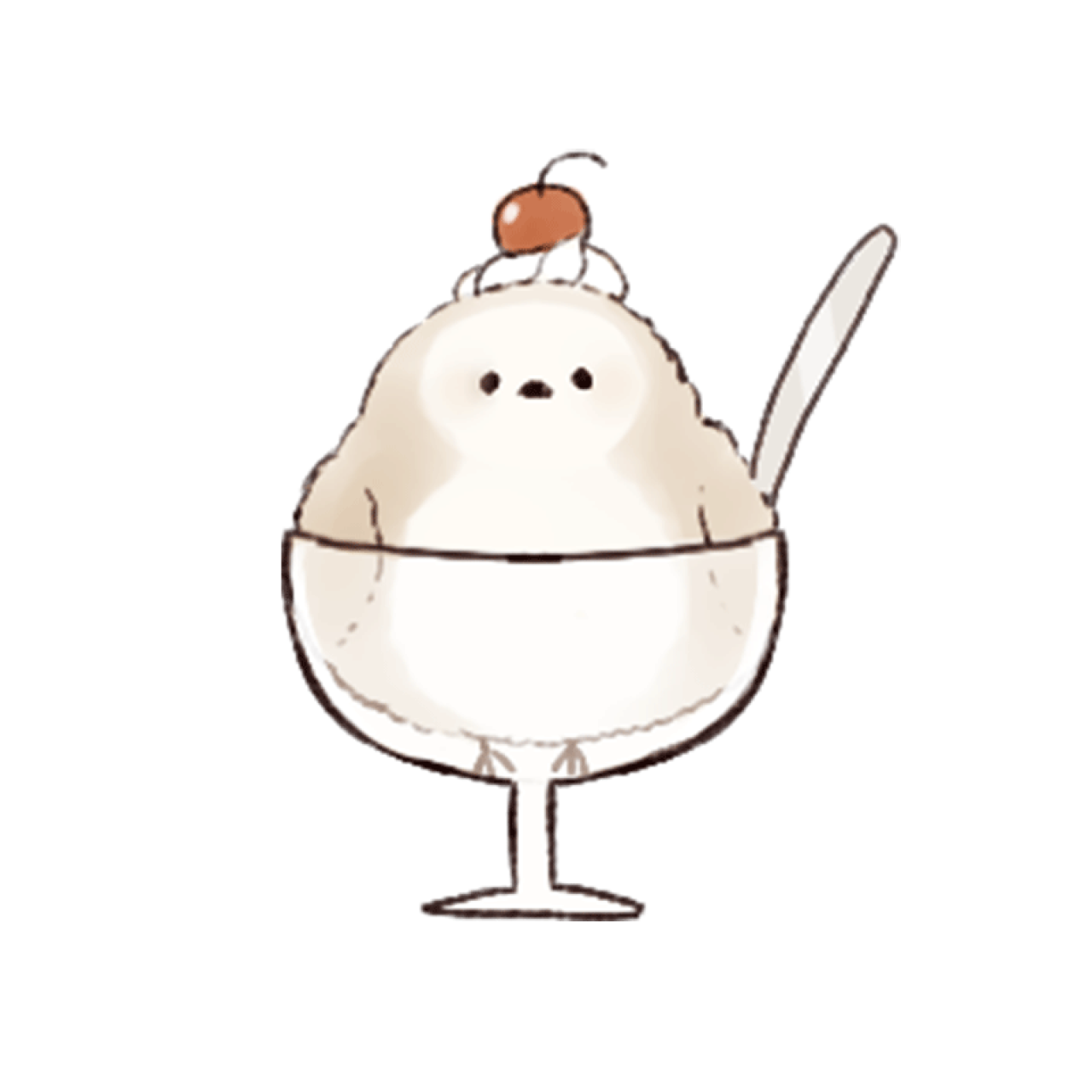顶着樱桃坐在玻璃杯的胖小鸟头像