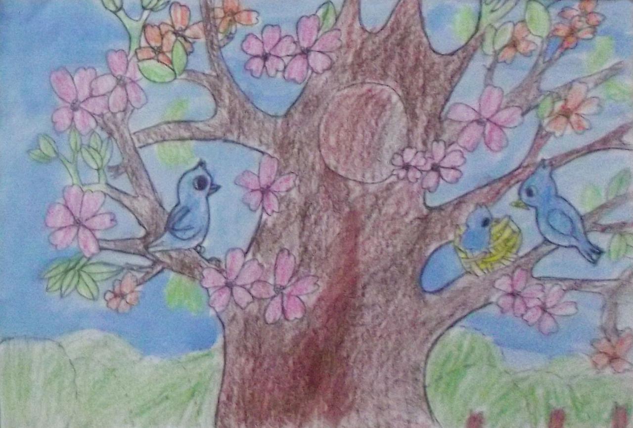 鸟和花 李嘉莹画